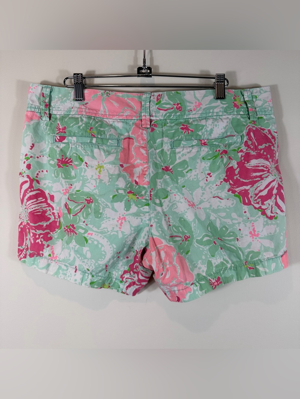 Lilly Pulitzer Callahan Floral Cotton Shorts - Pink & Mint Size 10 - Picture 5 of 8
